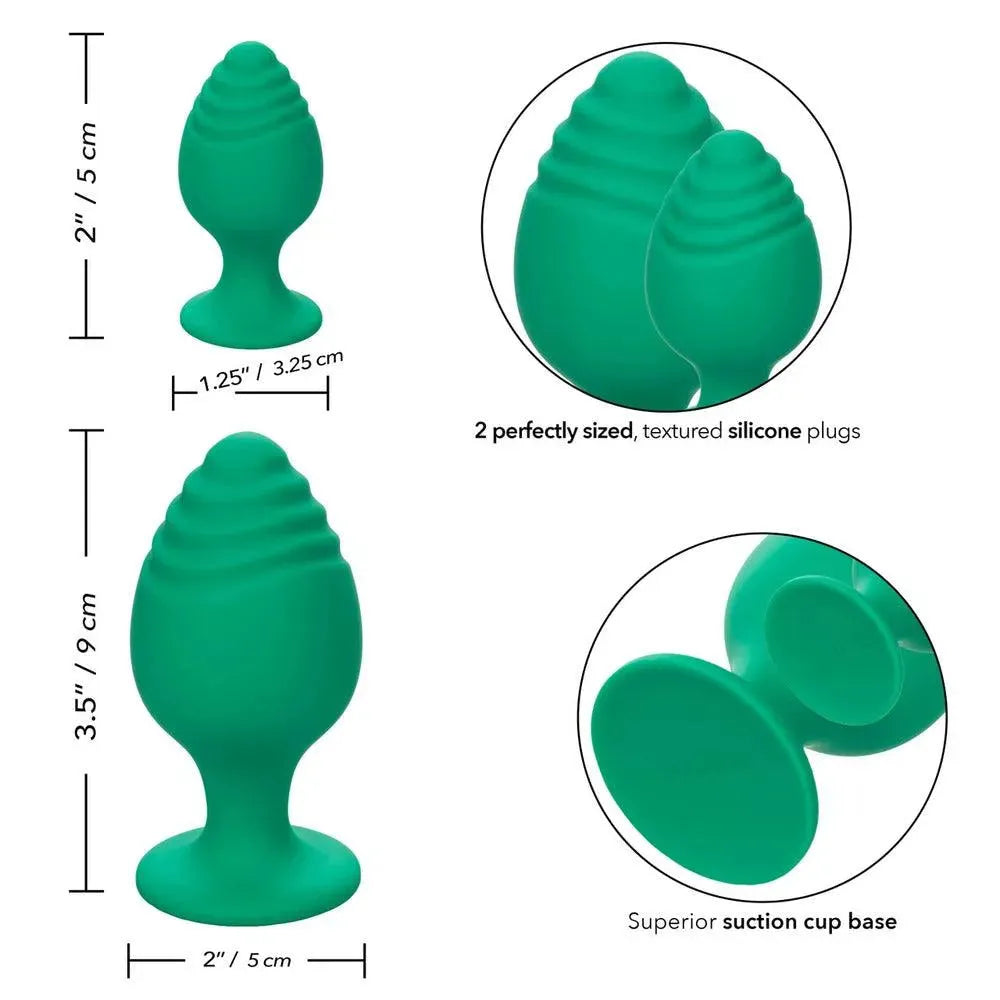 Cheeky Butt Plug Duo Green - Rapture Works