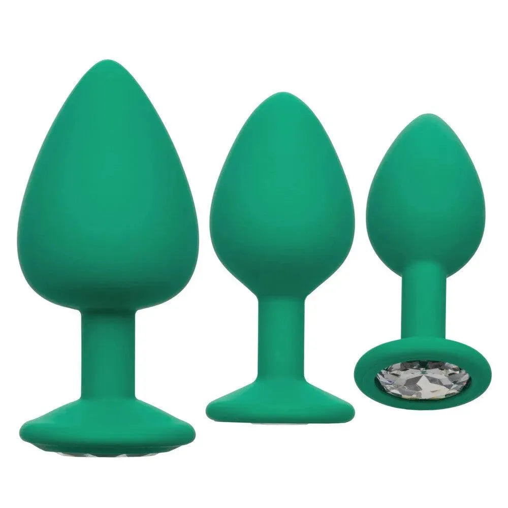 Cheeky Gems Butt Plugs 3 Piece Set Green - Rapture Works