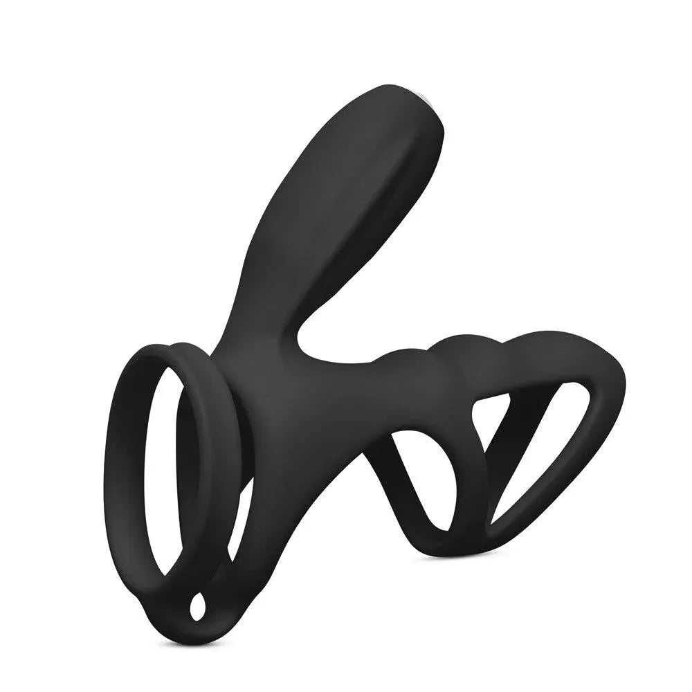 Cockring and Clit Vibrator Black - Rapture Works