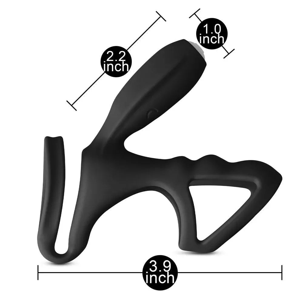 Cockring and Clit Vibrator Black - Rapture Works