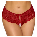 CROTCHLESS LACE PANTY - RED