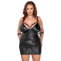 COTTELLI CURVES PLUS SIZE BONDAGE DRESS - BLACK