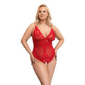 COTTELLI CURVES PLUS SIZE CROTCHLESS BODY - RED