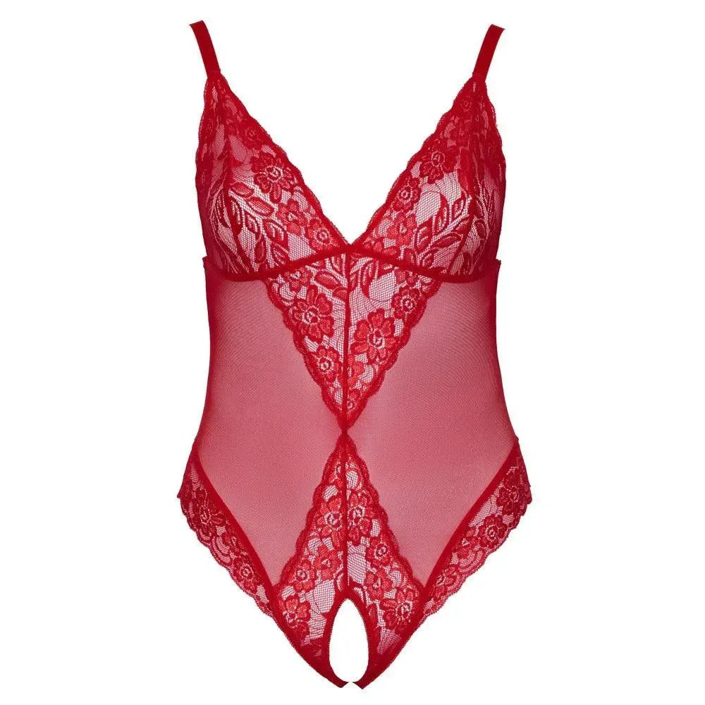 Cottelli Curves Crotchless Body Red - Rapture Works