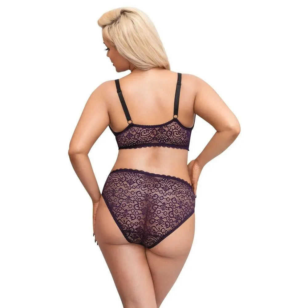 Cottelli Curves Delicate Lace Bralette And Briefs - Rapture Works