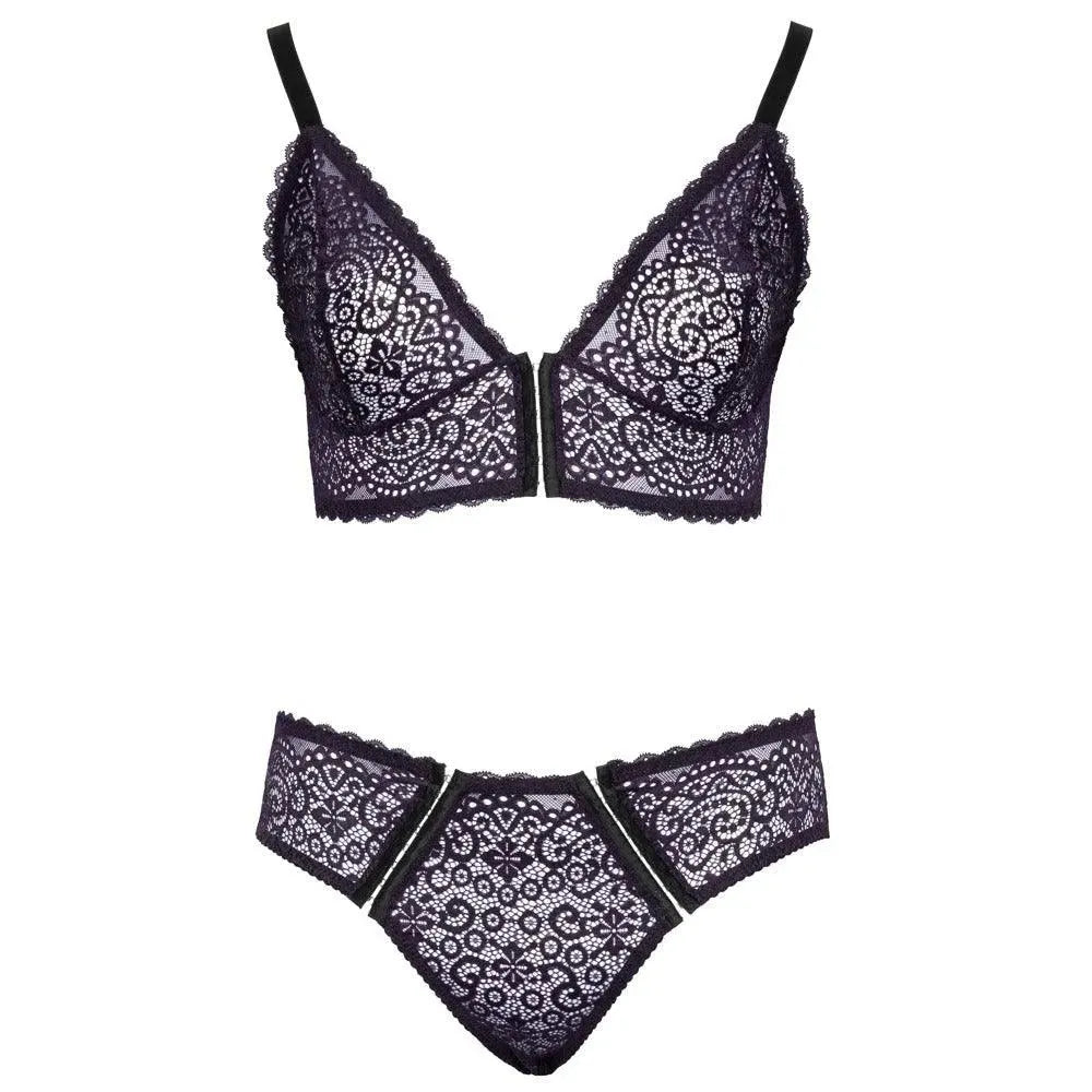 Cottelli Curves Delicate Lace Bralette And Briefs - Rapture Works