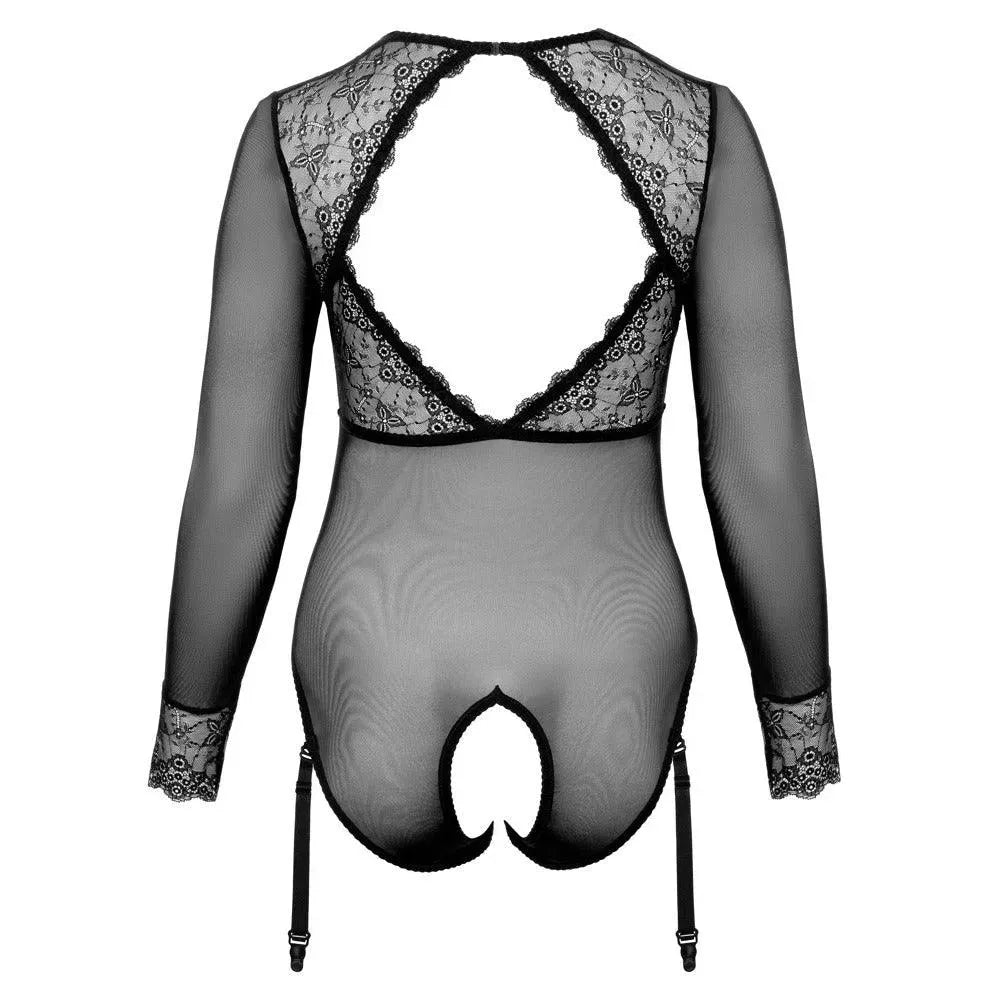 Cottelli Curves Long Sleeved Crotchless Body - Rapture Works