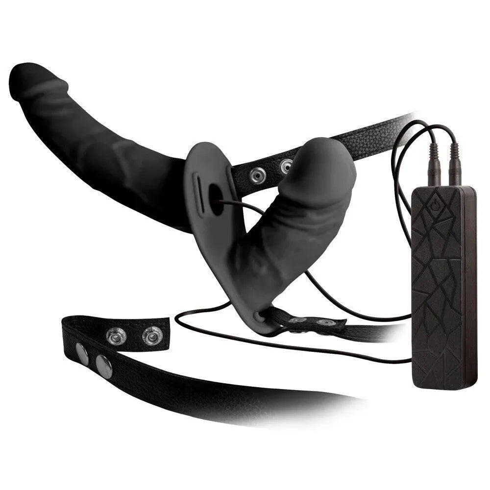 Double Thruster Vibrating Double Ended Dildo With Harness - Rapture Works