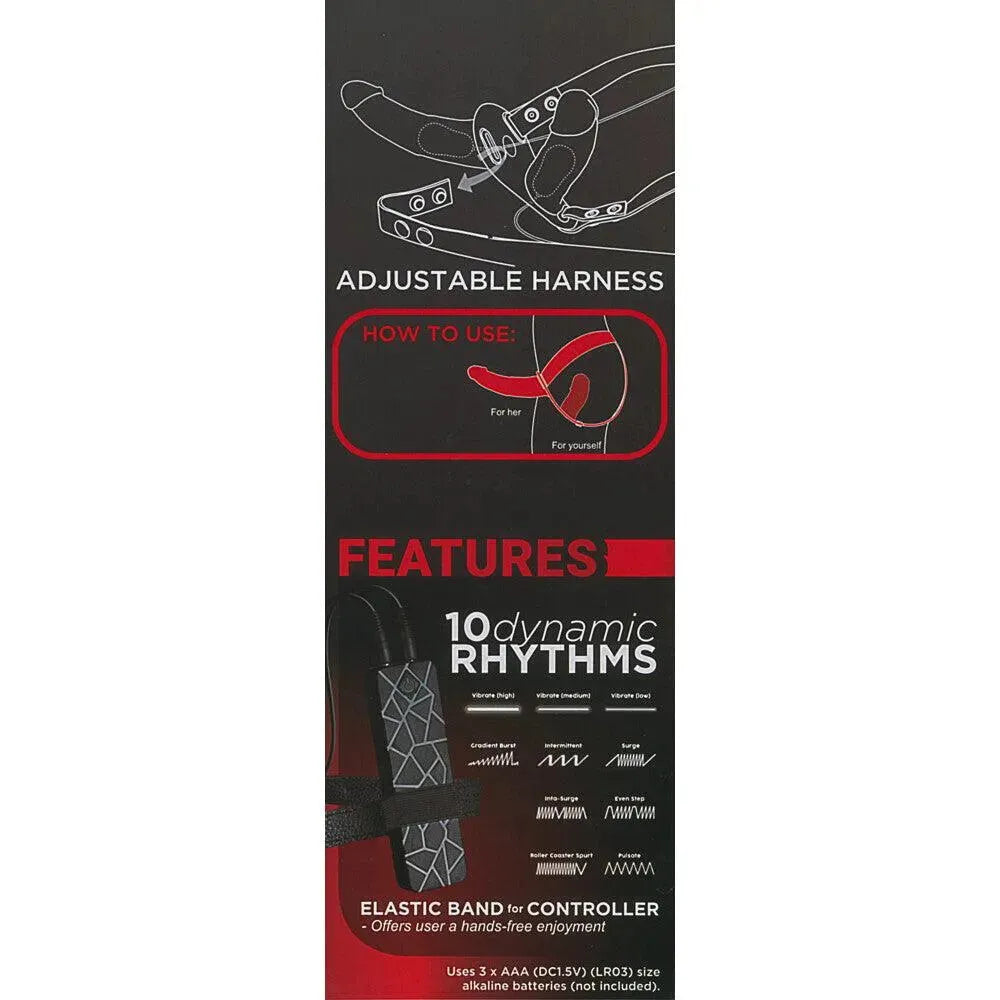 Double Thruster Vibrating Double Ended Dildo With Harness - Rapture Works