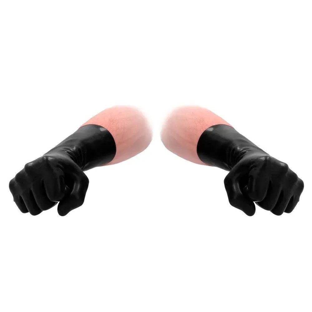 Fist It Black Latex Short Gloves - Rapture Works