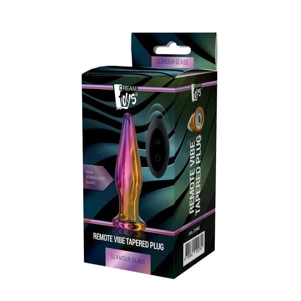 Glamour Glass Remote Control Tapered Butt Plug - Rapture Works