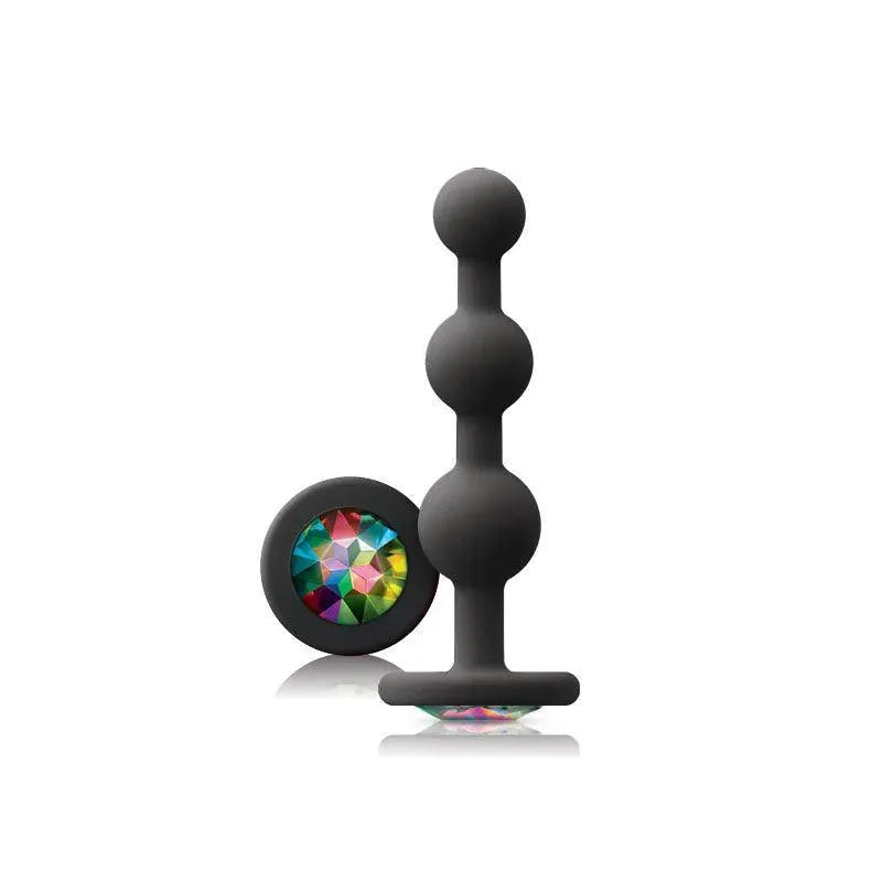 Glams Black Ripple Anal Plug Rainbow Gem - Rapture Works