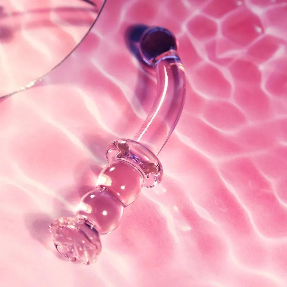 Glaze Glass Rosebud G-Spot Dildo - Rapture Works