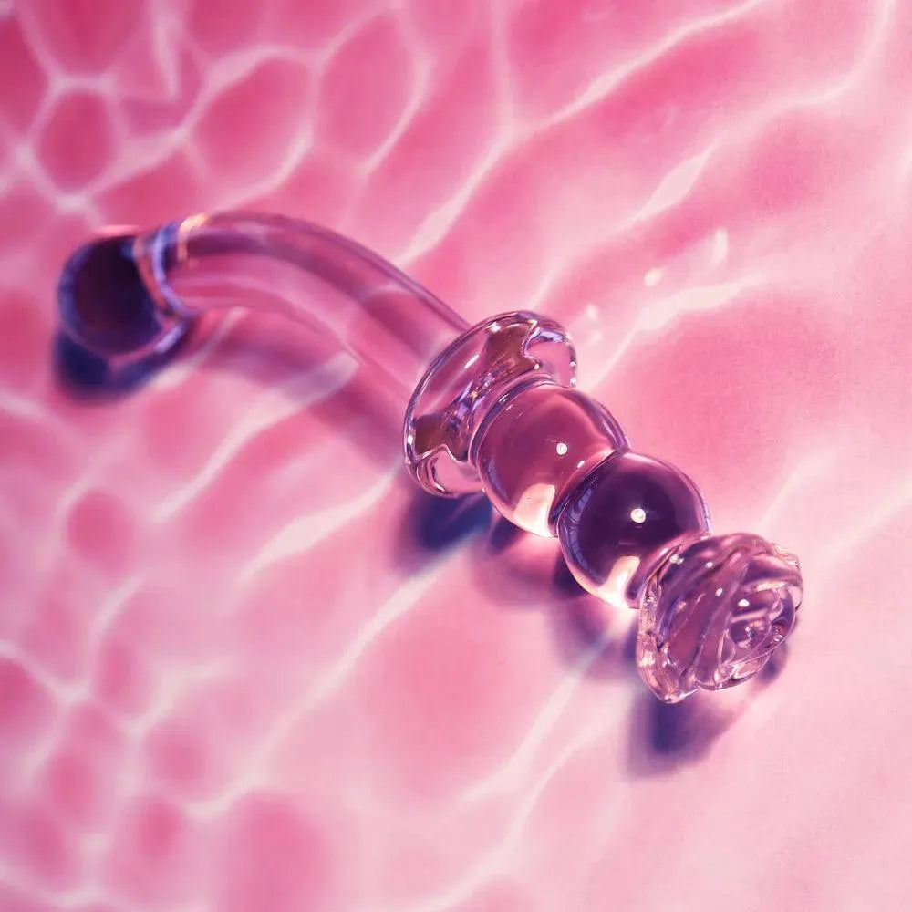 Glaze Glass Rosebud G-Spot Dildo - Rapture Works