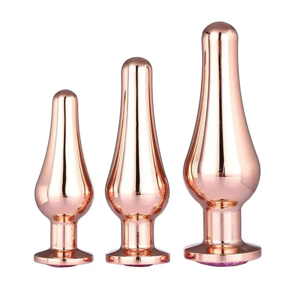 Gleaming Butt Plug Set Rose Gold - Rapture Works