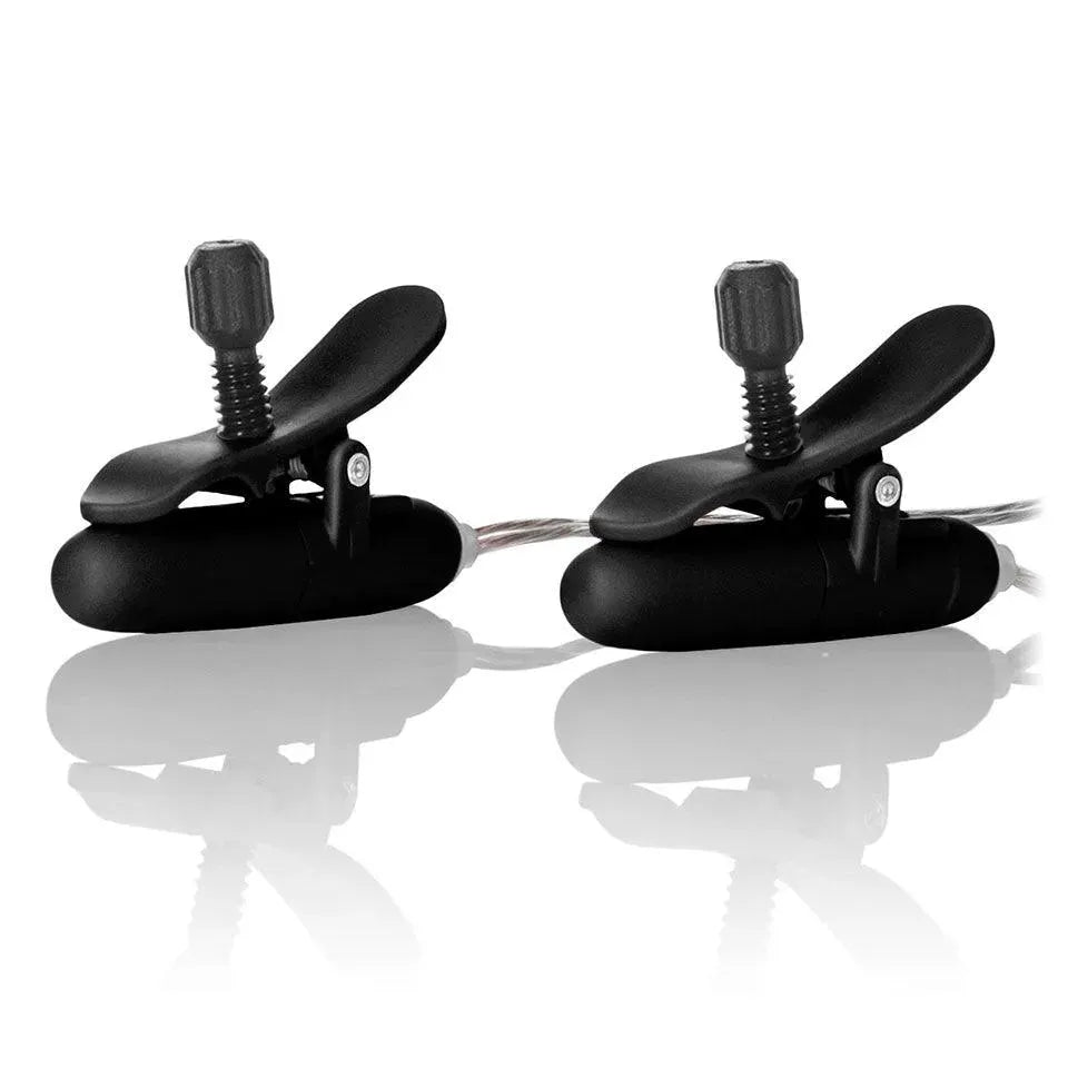 Heated Vibrating Nipple Teasers Black - Rapture Works
