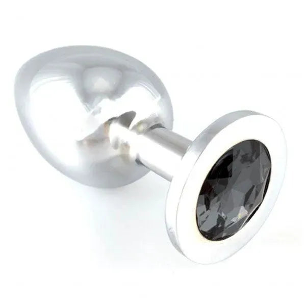 Heavy Metal Butt Plug With Black Crystal - Rapture Works