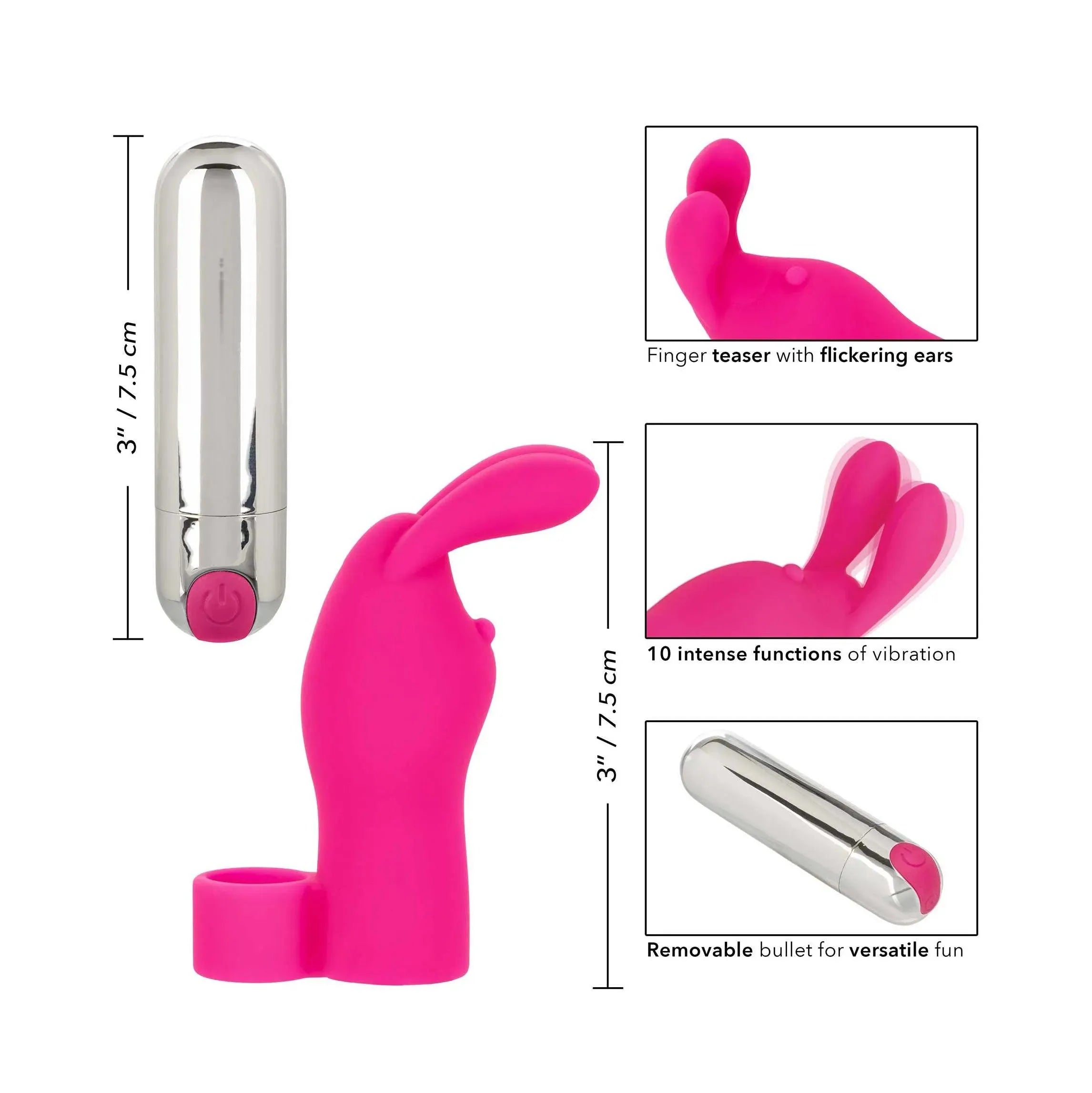 Intimate Play Pink Rechargeable Bunny Finger Vibrator - Rapture Works