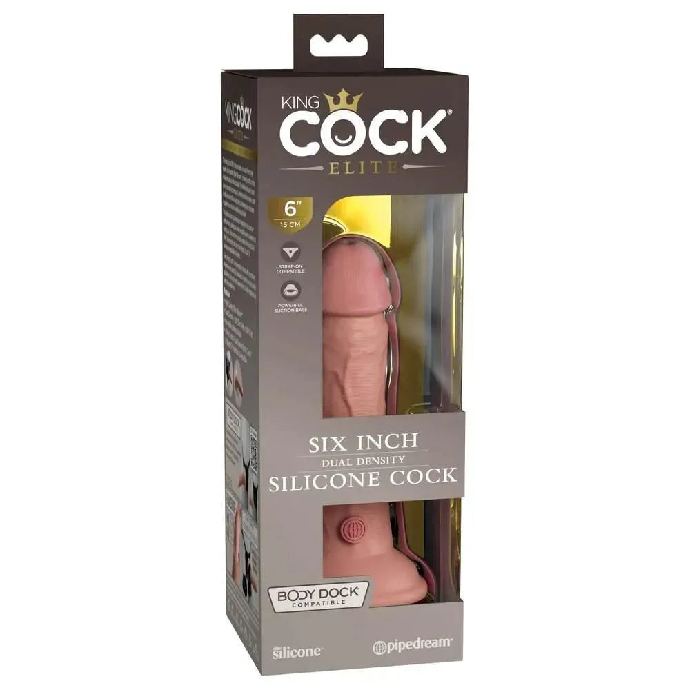 King Cock Elite 6 Inch Dual Density Dildo Caramel - Rapture Works