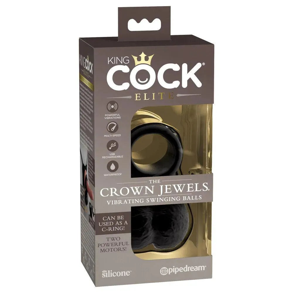 King Cock The Crown Jewels Weighted Swinging Vibrating Balls - Rapture Works