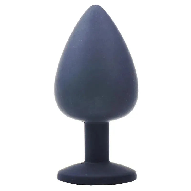 Large Black Jewelled Silicone Butt Plug - Rapture Works