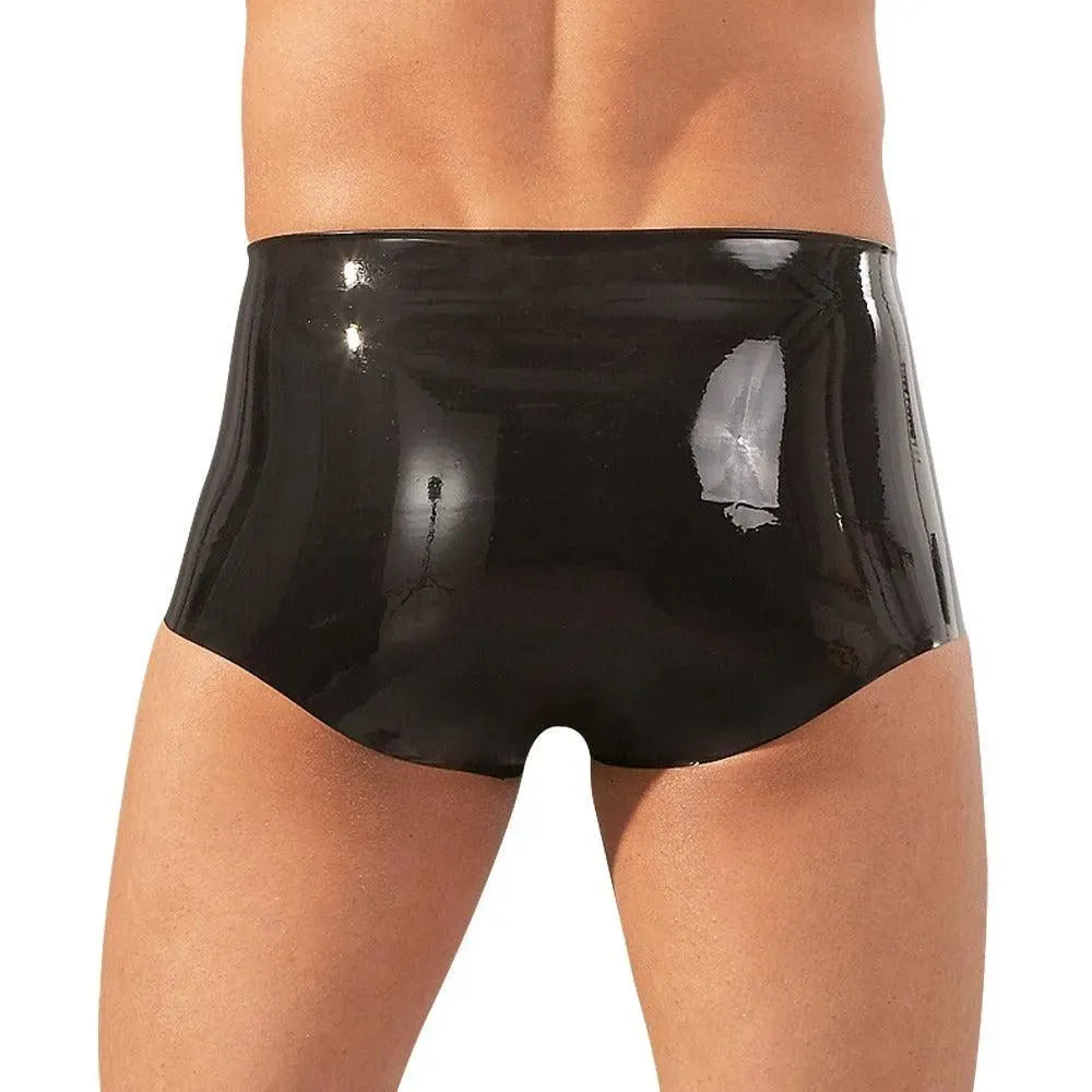 LateX Boxers With Penis Sleeve Black - Rapture Works