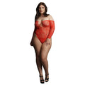 WONDER RHINESTONE BODYSUIT - QUEEN SIZE - RED