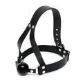 Rimba Leather Ball Gag and Head Harness – Adjustable Buckle Design for Control and Comfort