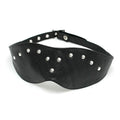 STUDDED LEATHER BLINDFOLD WITH BUCKLE FASTENING
