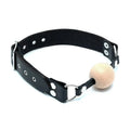 LEATHER GAG WITH WOODEN BALL