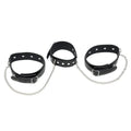 Rimba Leather Neck & Leg Chain Cuffs - Adjustable Buckles for Stylish Restraint