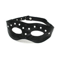 LEATHER OPEN EYE MASK WITH RIVETS - BLACK