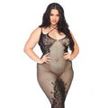 PLUS DUAL STRAP HALTER DRESS - BLACK - ONE SIZE