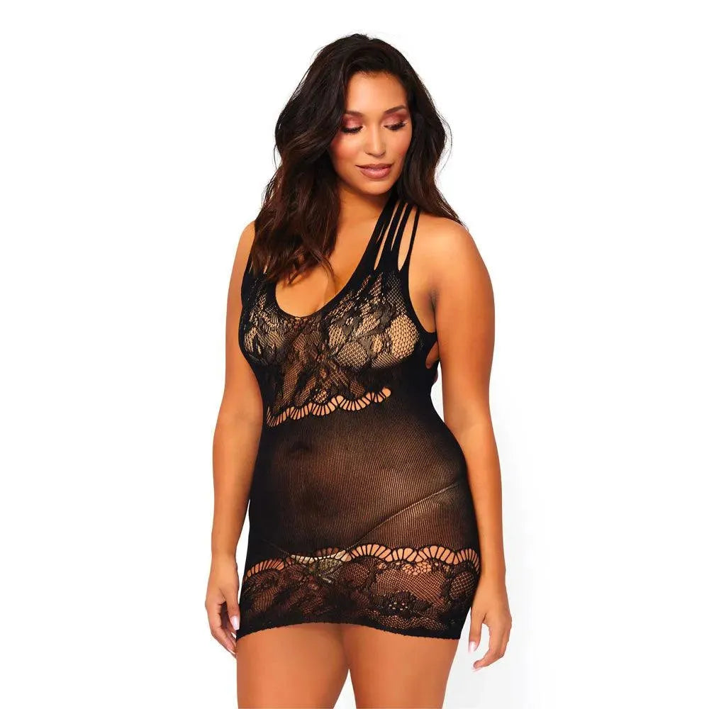 Leg Avenue Floral Lace Opaque Mini Dress UK 16 to 18 - Rapture Works