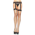 FENCE NET GARTER BELT STOCKINGS - BLACK