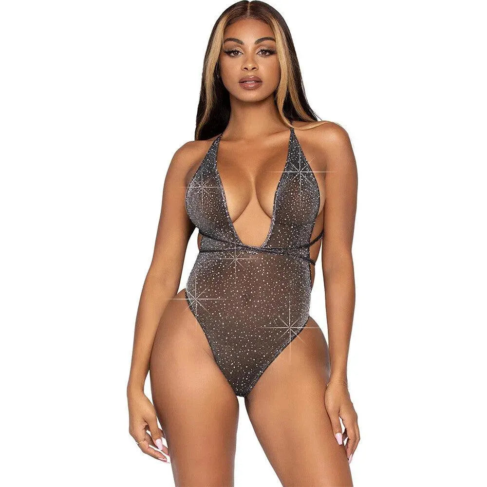 Leg Avenue Lurex and Rhinestone Teddy UK 8 to 14 - Rapture Works