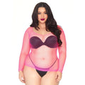 PLUS LONG SLEEVE INDUSTRIAL NET SHIRT - NEON PINK - ONE SIZE