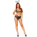 BEDROOM BUNNY BRA SET - BLACK - ONE SIZE