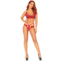 SWEETHEART BRALETTE AND STRING - RED