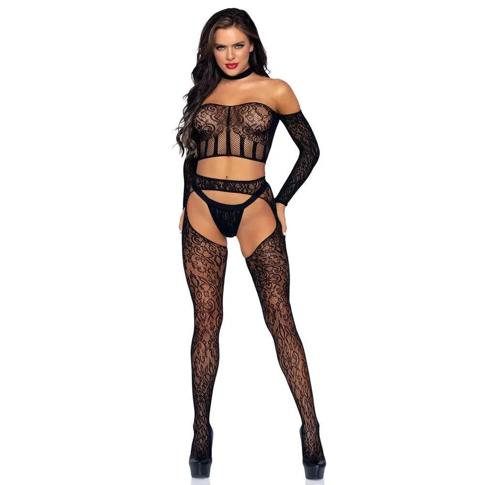 Leg Avenue Top and Suspender Set UK 8 to 14 - Rapture Works