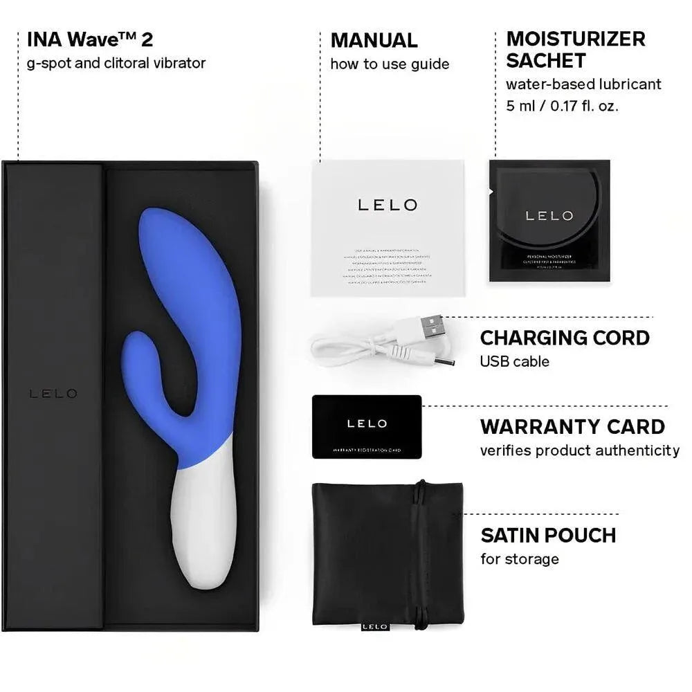 Lelo Ina Wave 2 Luxury Rechargeable Vibe Blue - Rapture Works