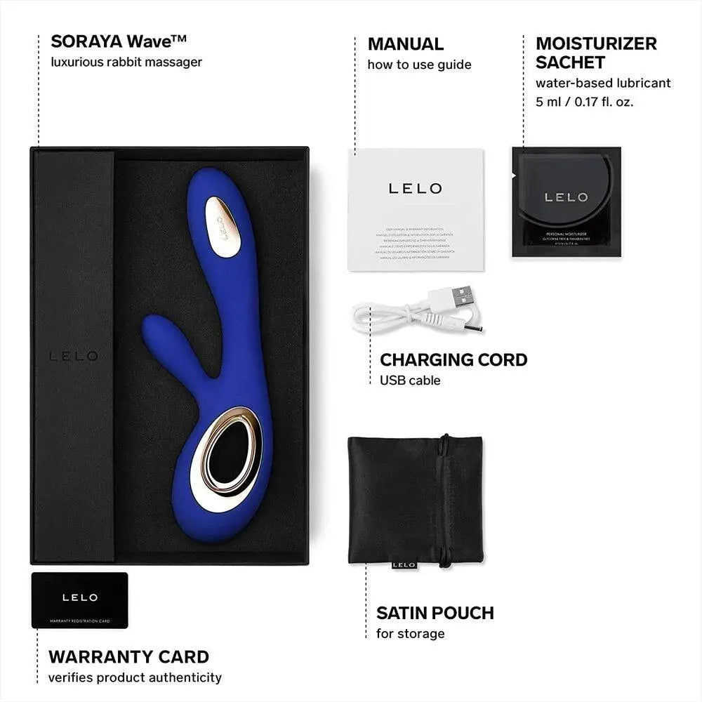Lelo Soraya Wave Midnight Blue Dual Rechargeable Vibrator - Rapture Works