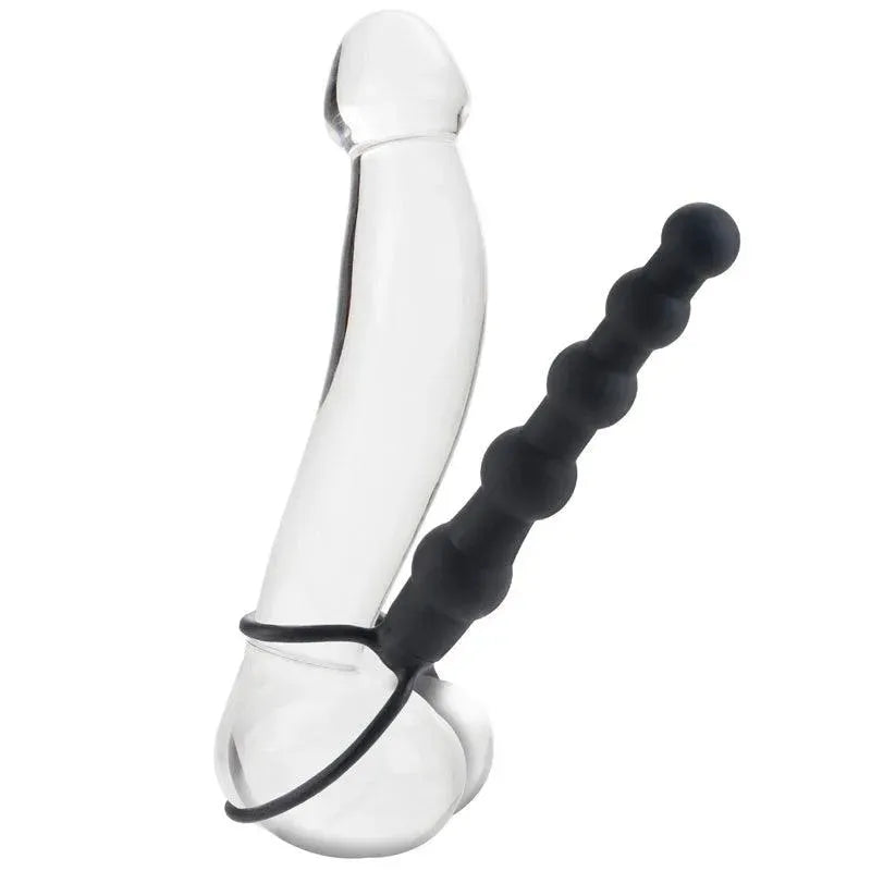 Love Rider Beaded Dual Black Penetrator - Rapture Works