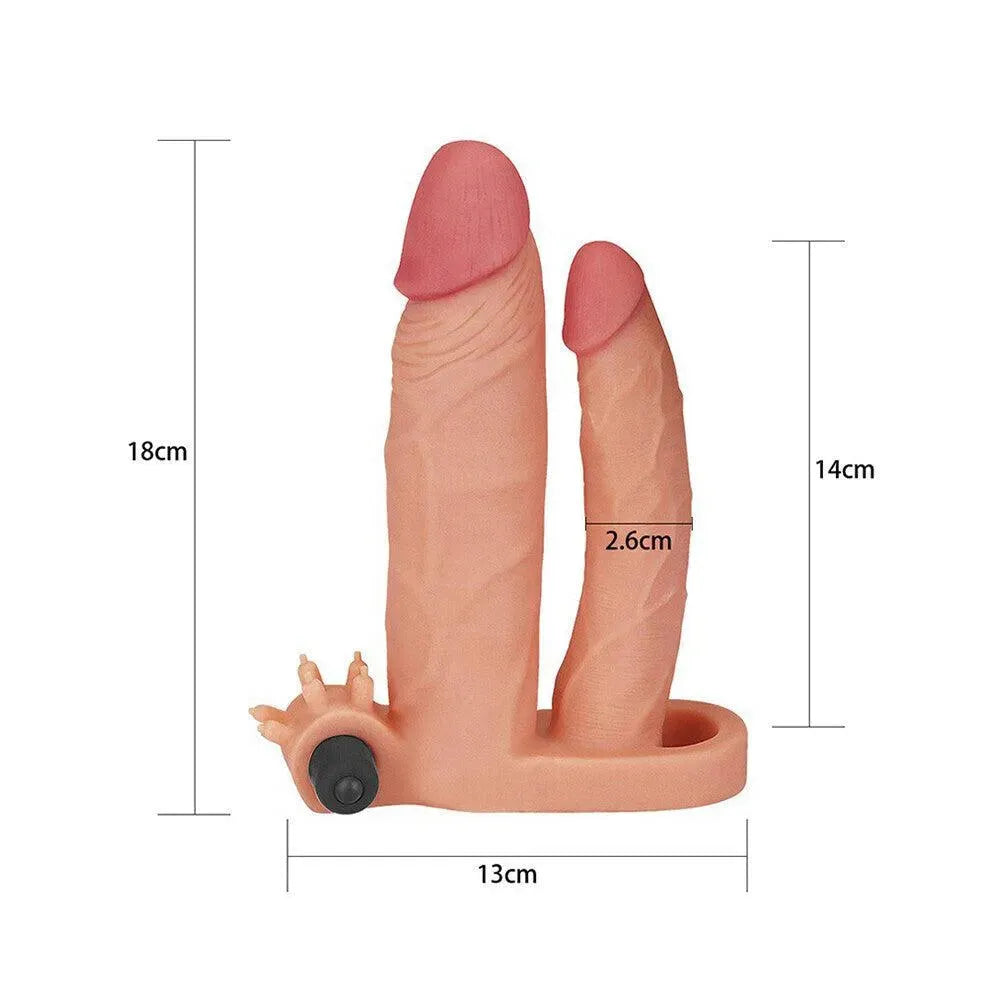 Lovetoy 1 Inch Vibrating Double Pleasure Extender - Rapture Works