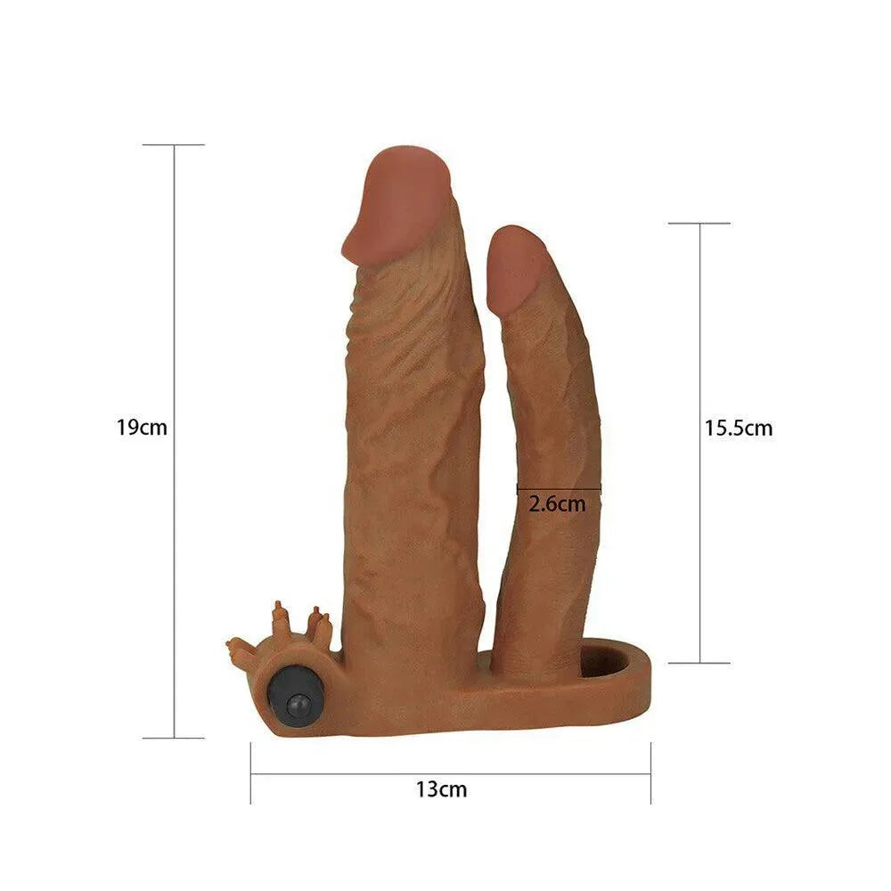 Lovetoy 2 Inch Vibrating Double Pleasure Extender - Rapture Works