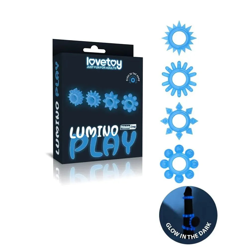 Lovetoy Glow In The Dark Lumino Play Cock Rings X4 - Rapture Works