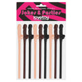 Pack of 9 Willy Straws – Fun Pecker-Shaped Drinking Straws in Black, Brown & Pink for Hen Parties
