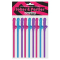 WILLY STRAWS PACK OF 9 BLUE, PINK & PURPLE