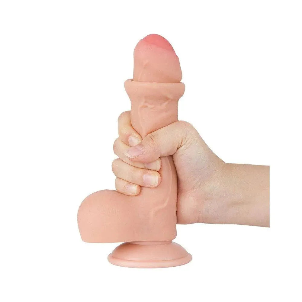 Lovetoy Sliding Easy Bend Skin Dildo 7 Inch - Rapture Works