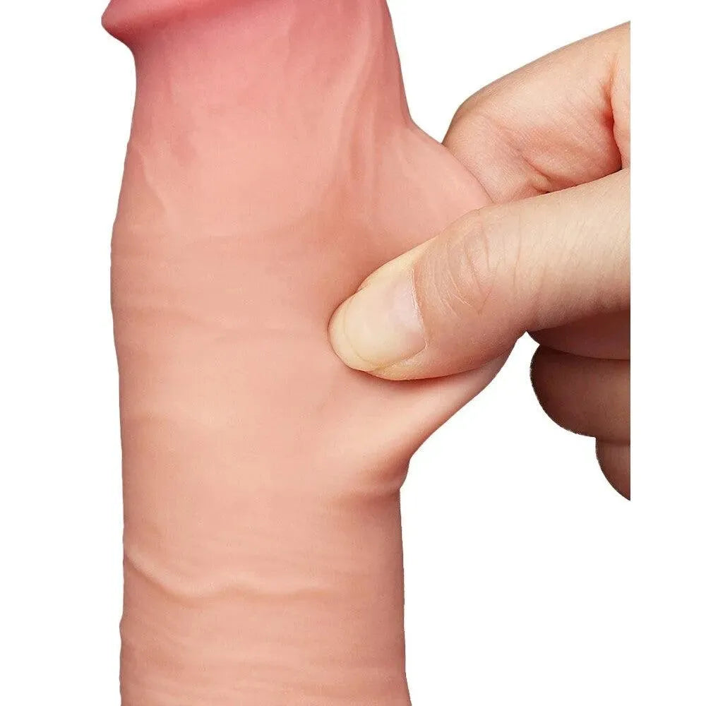 Lovetoy Sliding Easy Bend Skin Dildo 8 Inch - Rapture Works